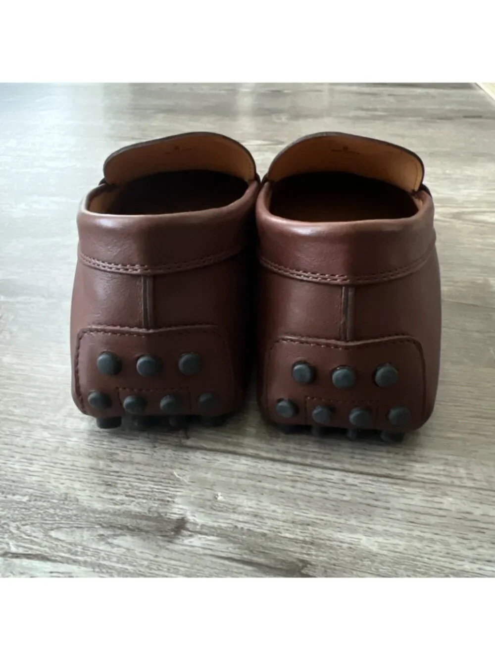 Tod's City Gommino Leather Penny Loafers Mens US 9 Cuoio Brown Slip On Italy New